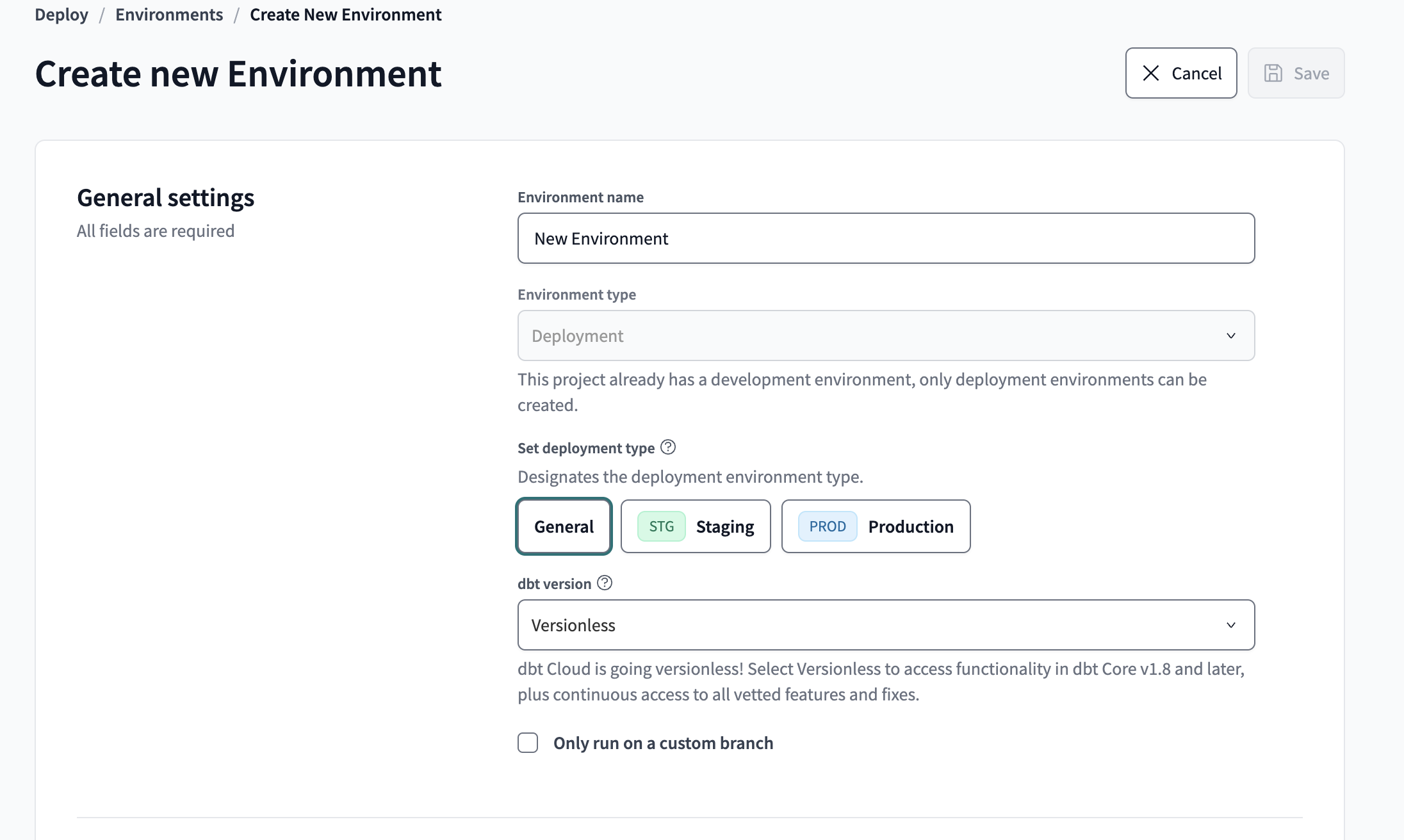 Navigate to Deploy ->  Environments to create a deployment environment